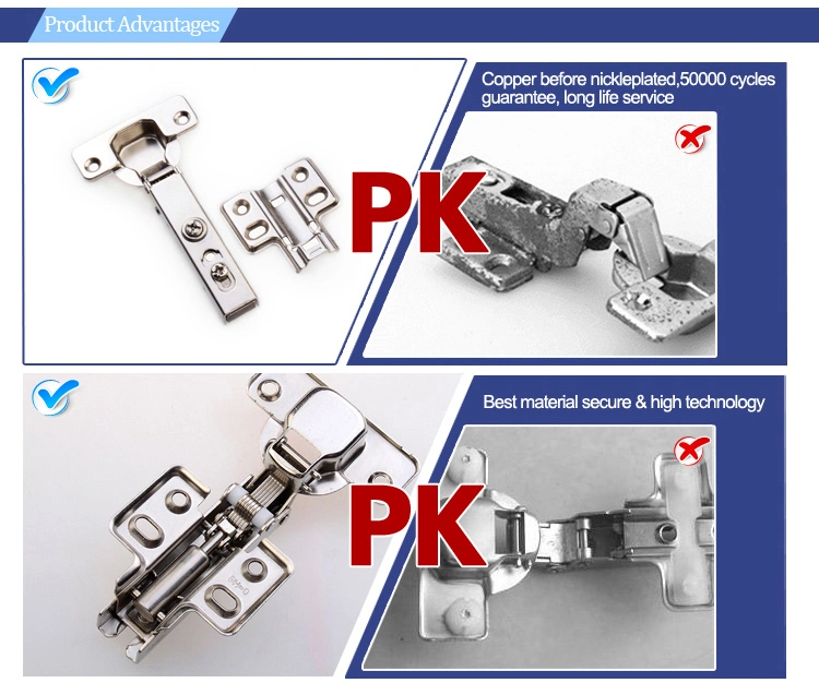 Hardware Manufacturer 3D Full Overlay Clip-on Hydraulic Hinges Furniture Hinges Soft Close Auto Cabinet Hinge Furniture Hardware