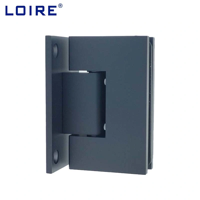 Loire Matte Black Brass Standard Duty Square Wall to Glass Wall Mount Brass Orb Glass Shower Door Hinges Hardware for Bathroom Door
